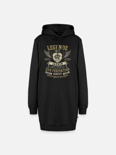 62 Geburtstag Legende Geburtstagsspruch 62 Jahre - Hoodie-Kleid - Schwarz