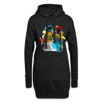 Sheltie couleurs d’eau Coloré - Sweat-shirt à capuche long Femme - noir - Devant