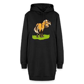 Freundliches Fjordpferd (Ohne Text) - Hoodie-Kleid - Schwarz - Vorne