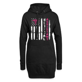 Medical Assistant American Flag Medical Assistant - Sweat-shirt à capuche long Femme - noir - Devant