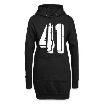 41 Zahl Trikot - Hoodie-Kleid - Schwarz - Vorne