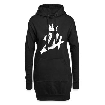 24 Zahl Krone - Hoodie-Kleid - Schwarz - Vorne