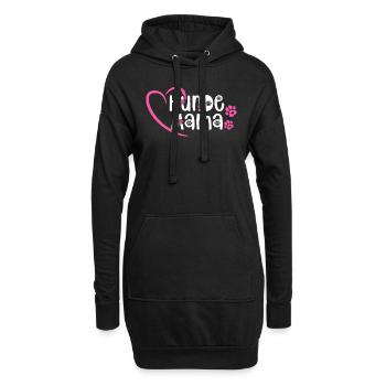 Hunde Mama Hundehalterin Geschenkidee - Hoodie-Kleid - Schwarz - Vorne