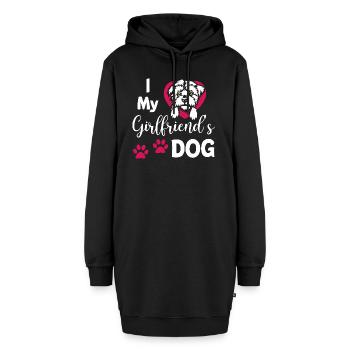 I Love My Girlfriends Dog - Hoodie-Kleid - Schwarz - Vorne