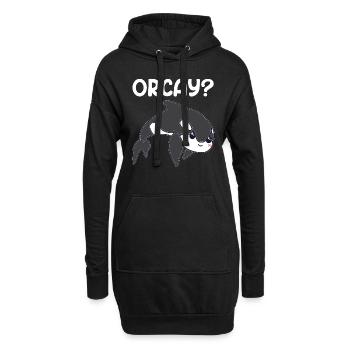 Orque épaulard épaulard cadeau - Sweat-shirt à capuche long Femme - noir - Devant