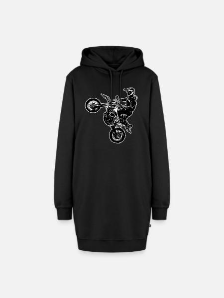 Supermoto / Supermotard / Supermoto Wheelie Biker - Hoodie-Kleid - Schwarz