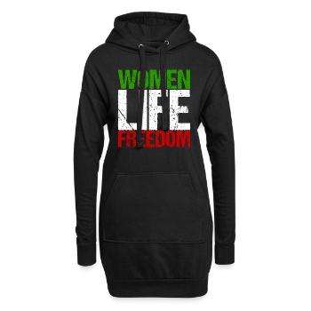Iran Frauenrechte Feminismus Hijab Geschenk - Hoodie-Kleid - Schwarz - Vorne