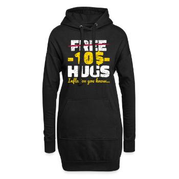 Idée cadeau Hugs sans inflation - Sweat-shirt à capuche long Femme - noir - Devant