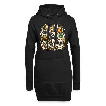 Radfahren, Bier & Kaffee - Perfekte Geschenkidee - Hoodie-Kleid - Schwarz - Vorne