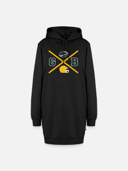 Green Bay Cross - Hoodie-Kleid - Schwarz