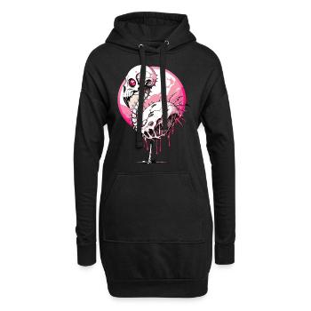 Flamant rose crâne // Totenkopf Flamingo FS0069 - Sweat-shirt à capuche long Femme - noir - Devant