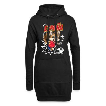 Football Espagne Chien Animal Football Fan Team - Sweat-shirt à capuche long Femme - noir - Devant