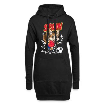 Football Espagne Chien Animal Football Fan Team - Sweat-shirt à capuche long Femme - noir - Devant