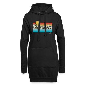 Surfeur de surf rétro de Mavericks Beach en Californie - Sweat-shirt à capuche long Femme - noir - Devant