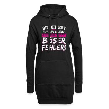 Du Denkst Ich Bin Klein Lieb Und Nett Böser Spruch - Hoodie-Kleid - Schwarz - Vorne