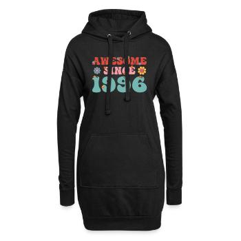 Genial seit 1996 Groovy Geburtstag - Hoodie-Kleid - Schwarz - Vorne