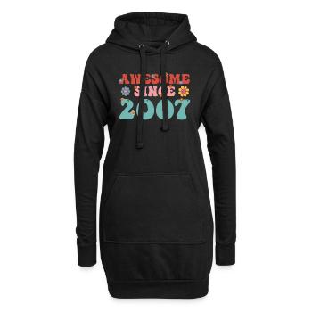 Brillant depuis 2007 Groovy Birthday - Sweat-shirt à capuche long Femme - noir - Devant
