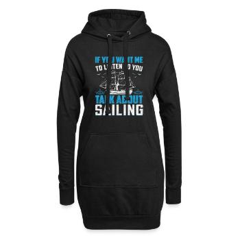 Si tu veux que je t’écoute parler de voile - Sweat-shirt à capuche long Femme - noir - Devant