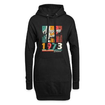 1973 Jahrgang geboren Vintage Geburtstag Geschenk - Hoodie-Kleid - Schwarz - Vorne
