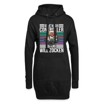 Reichet mir den Controller König Gaming Zocken - Hoodie-Kleid - Schwarz - Vorne