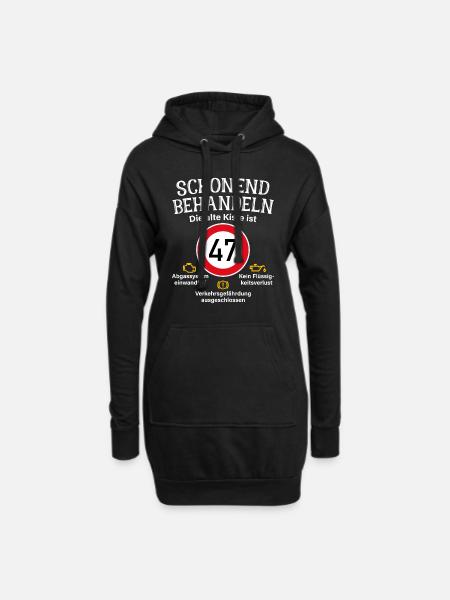 47. Geburtstag Schonend Behandeln 47 Alte Kiste 47 - Hoodie-Kleid - Schwarz