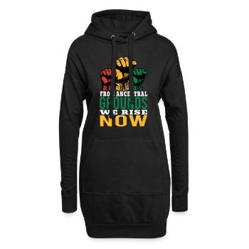 Des terres ancestrales nous nous levons maintenant hommes femmes noires - Sweat-shirt à capuche long Femme - noir - Devant
