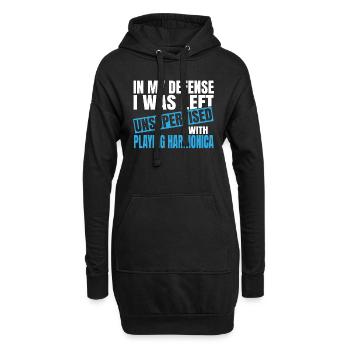 Pour ma défense, je n’ai pas été supervisé en jouant - Sweat-shirt à capuche long Femme - noir - Devant