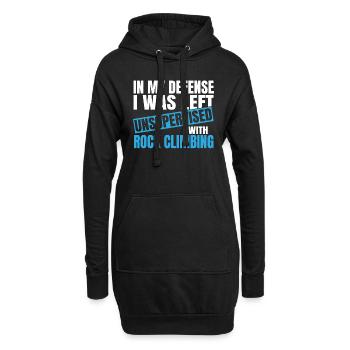 In My Defense I Was Left Unsupervised Rock - Hoodie-Kleid - Schwarz - Vorne