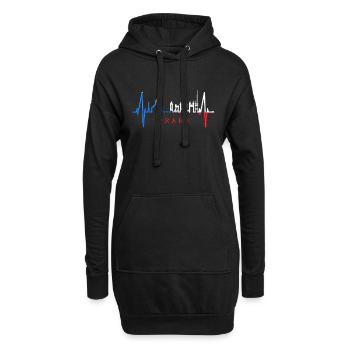 Prag Skyline Herzschlag Tschechien Herz Love Praha - Hoodie-Kleid - Schwarz - Vorne