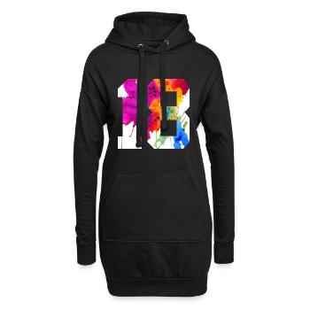 NUMMER 18 JAHRE ALT 18. GEBURTSTAG - Hoodie-Kleid - Schwarz - Vorne