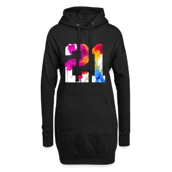 NUMÉRO 21 ANS 21E ANNIVERSAIRE - Sweat-shirt à capuche long Femme - noir - Devant