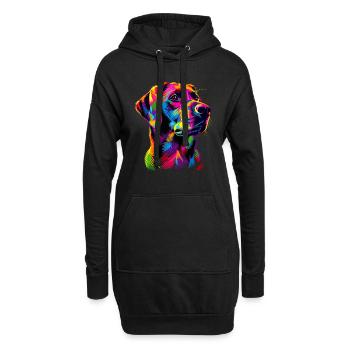 Labrador Retriever Couleurs Colorées Pop Art Chiens - Sweat-shirt à capuche long Femme - noir - Devant