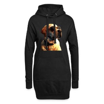 Labrador Retriever Chien Amour Jeunes Labradors Mignons - Sweat-shirt à capuche long Femme - noir - Devant