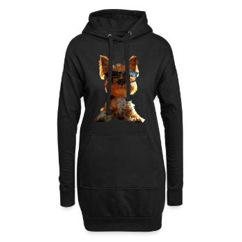 Yorkshire Terrier Amoureux des chiens Mignon Yorkie - Sweat-shirt à capuche long Femme - noir - Devant