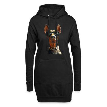Dobermann Hunde Motiv Wachhund Stolze Dobermänner - Hoodie-Kleid - Schwarz - Vorne