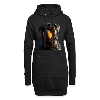 Les chiens Rottweiler aiment les fiers amateurs de rottweiler - Sweat-shirt à capuche long Femme - noir - Devant