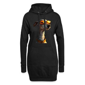 Windhund Hundeliebhaber Jagdhund Liebe Greyhound - Hoodie-Kleid - Schwarz - Vorne