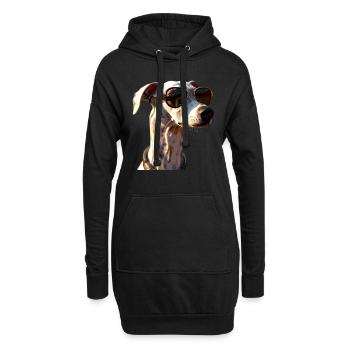 Windhund Hundeliebhaber Jagdhund Liebe Greyhound - Hoodie-Kleid - Schwarz - Vorne