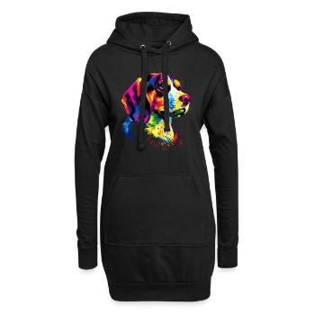 Beagle Welpe Popart Süßer Hund Bunte Farben Beagle - Hoodie-Kleid - Schwarz - Vorne