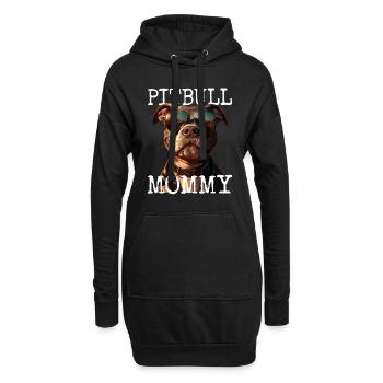Pitbull Mommy Mama Muttertag Pitbull Terrier Mom - Hoodie-Kleid - Schwarz - Vorne