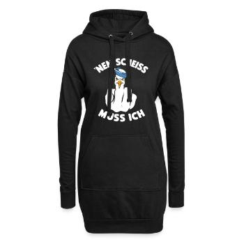 Lustig Möwe Cooler Spruch Nen Scheiß Muss Ich - Hoodie-Kleid - Schwarz - Vorne