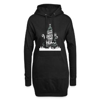 Noël La plus belle période de l’année Réveillon de Noël - Sweat-shirt à capuche long Femme - noir - Devant