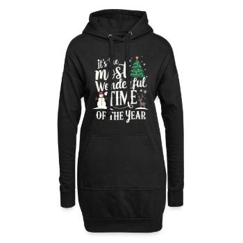 La plus belle période de l’année Noël Réveillon de Noël - Sweat-shirt à capuche long Femme - noir - Devant