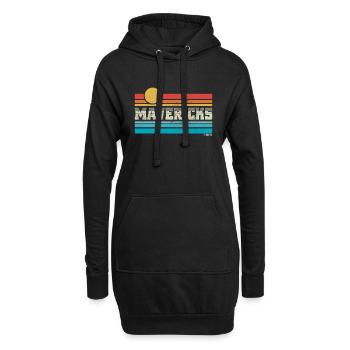 Mavericks Beach Californie Retro Surf Trip Surfeur - Sweat-shirt à capuche long Femme - noir - Devant