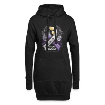 Alzheimer Bewusstsein Lila Band - Hoodie-Kleid - Schwarz - Vorne