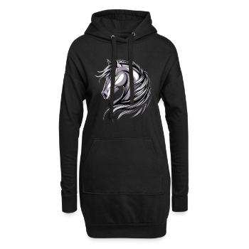 Pony Reitpony Fohlen Reiterin Ponys Reiten Ponyhof - Hoodie-Kleid - Schwarz - Vorne