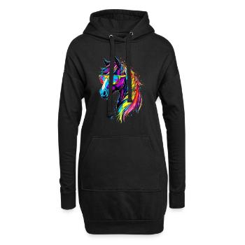 Pony Reitpony Fohlen Reiterin Ponys Reiten Ponyhof - Hoodie-Kleid - Schwarz - Vorne