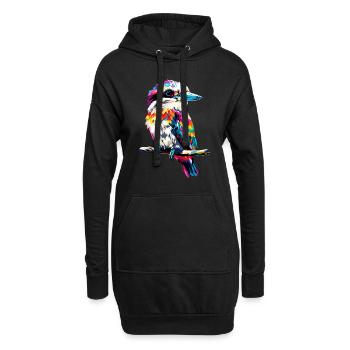 Kookaburra Hunter lit Hans Sweet Bird en riant - Sweat-shirt à capuche long Femme - noir - Devant