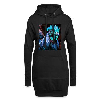 Hahn Porträt - Hoodie-Kleid - Schwarz - Vorne