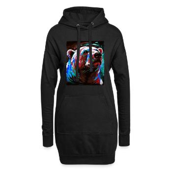 Portrait d’ours polaire Ours polaire - Sweat-shirt à capuche long Femme - noir - Devant